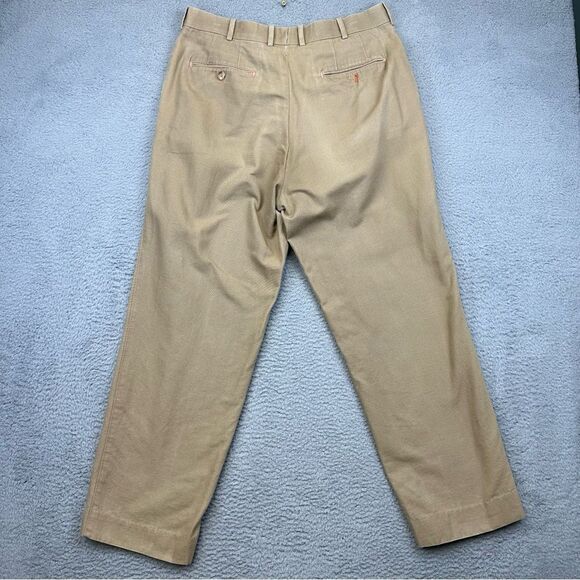 Peter Millar Pants Mens 36 Khaki Wide Leg Flat Front Casual Golf Slacks 33x29* - Picture 4 of 16